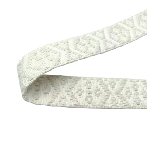 TGDGFKIAS Retro-Band, Gewebtes Jacquardband aus Polyester-Baumwolle, geometrisch, doppelseitig, mehrfarbig, 4 cm breit(Beige) von TGDGFKIAS