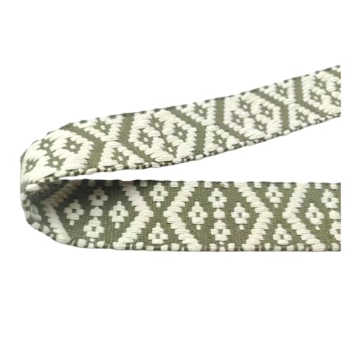 TGDGFKIAS Retro-Band, Gewebtes Jacquardband aus Polyester-Baumwolle, geometrisch, doppelseitig, mehrfarbig, 4 cm breit(Green) von TGDGFKIAS
