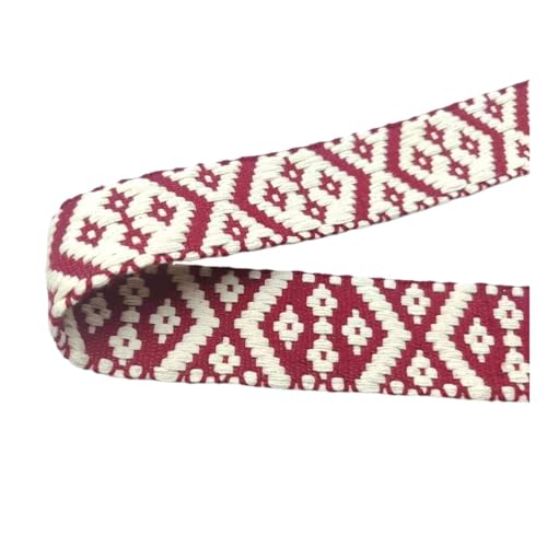 TGDGFKIAS Retro-Band, Gewebtes Jacquardband aus Polyester-Baumwolle, geometrisch, doppelseitig, mehrfarbig, 4 cm breit(Rosso) von TGDGFKIAS