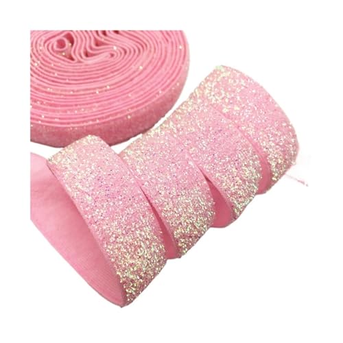 TGDGFKIAS Retro-Band, Glitzerndes elastisches Band, mehrfarbig, 5 Yards x 16 mm, for Hochzeitsfeier, Geschenkband, DIY-Bekleidung, Nähdekoration(M-10t(1)) von TGDGFKIAS