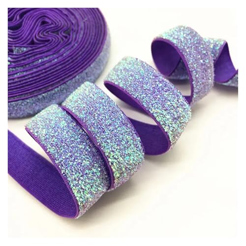 TGDGFKIAS Retro-Band, Glitzerndes elastisches Band, mehrfarbig, 5 Yards x 16 mm, for Hochzeitsfeier, Geschenkband, DIY-Bekleidung, Nähdekoration(M-10t(21)-2) von TGDGFKIAS