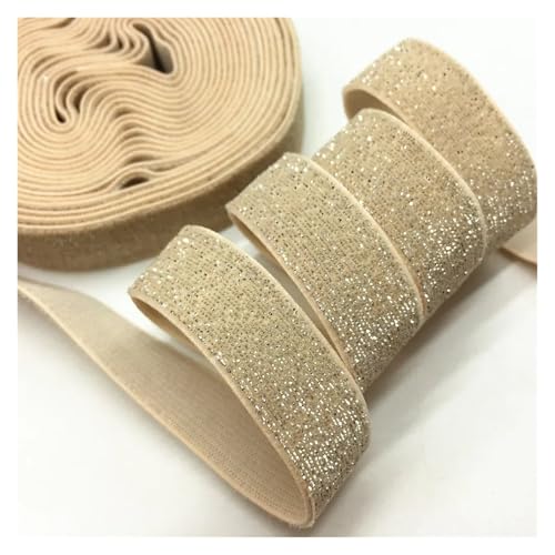 TGDGFKIAS Retro-Band, Glitzerndes elastisches Band, mehrfarbig, 5 Yards x 16 mm, for Hochzeitsfeier, Geschenkband, DIY-Bekleidung, Nähdekoration(M-71(18)) von TGDGFKIAS