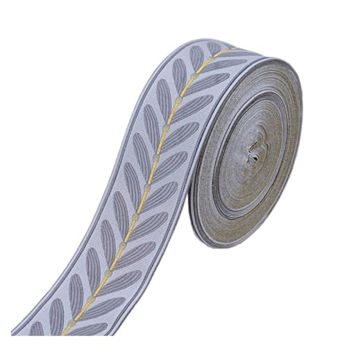 TGDGFKIAS Retro-Band, Jacquard Band Gurtband 1 Meter Grau 3,5 cm & 9cm Breite for Kleidung Home Textile DIY Dekoration(Grey 6cm) von TGDGFKIAS