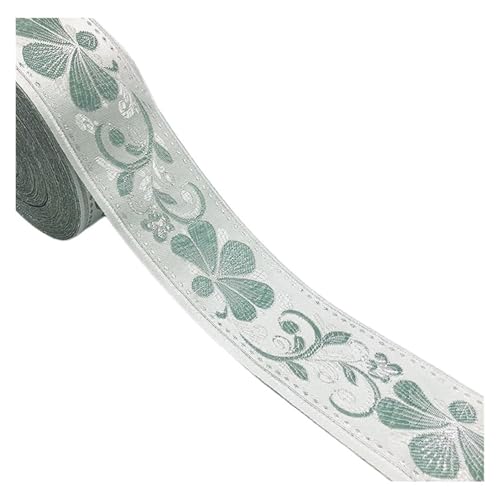 TGDGFKIAS Retro-Band, Jacquard-Band-gewebtes Material 1 Meter Länge 6CM Breite Polyester Multicolor for Dekoration(Green) von TGDGFKIAS