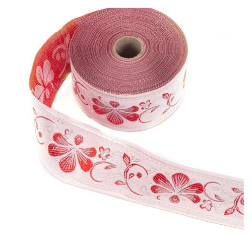 TGDGFKIAS Retro-Band, Jacquard-Band-gewebtes Material 1 Meter Länge 6CM Breite Polyester Multicolor for Dekoration(Roze) von TGDGFKIAS