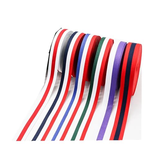TGDGFKIAS Retro-Band, Jacquard-Ripsband, Gurtband, Polyester, mehrfarbig, 10–25 mm breit, 9,1 m(10mm Blue Red) von TGDGFKIAS