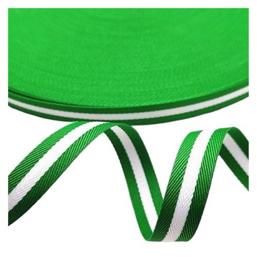 TGDGFKIAS Retro-Band, Jacquard-Ripsband, Gurtband, Polyester, mehrfarbig, 10–25 mm breit, 9,1 m(10mm Green White) von TGDGFKIAS
