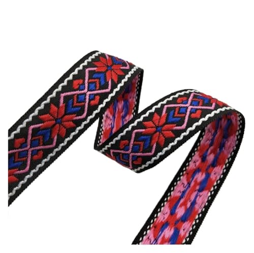 TGDGFKIAS Retro-Band, Jacquardband, 25 mm Breite, 4,5 m Länge, mehrfarbig, for Kleidung, Taschen, Accessoires, Dekoration(Color-01) von TGDGFKIAS