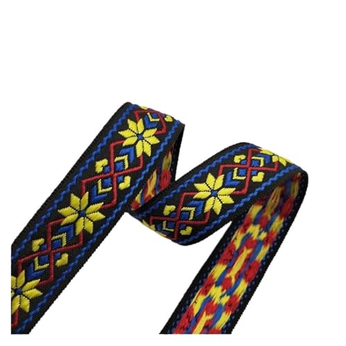 TGDGFKIAS Retro-Band, Jacquardband, 25 mm Breite, 4,5 m Länge, mehrfarbig, for Kleidung, Taschen, Accessoires, Dekoration(Color-03) von TGDGFKIAS