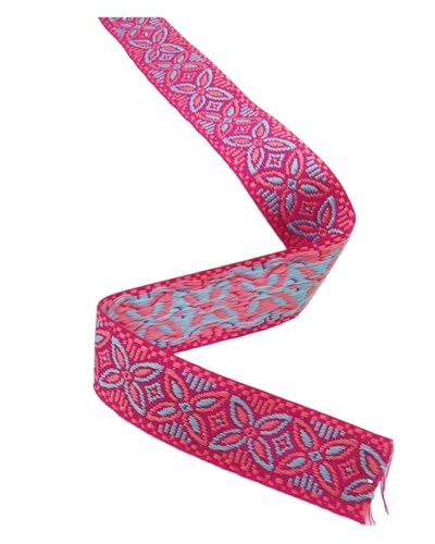 TGDGFKIAS Retro-Band, Jacquardband, 25 mm x 4,5 m, florales geometrisches gewebtes Gurtband, mehrfarbig(3) von TGDGFKIAS
