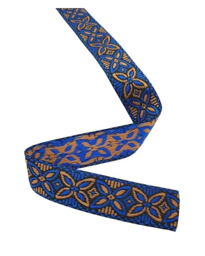TGDGFKIAS Retro-Band, Jacquardband, 25 mm x 4,5 m, florales geometrisches gewebtes Gurtband, mehrfarbig(4) von TGDGFKIAS