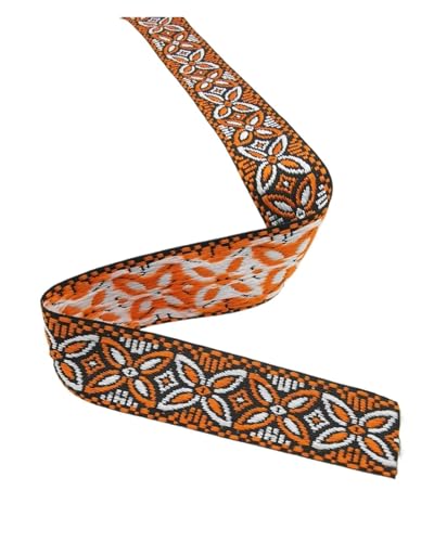 TGDGFKIAS Retro-Band, Jacquardband, 25 mm x 4,5 m, florales geometrisches gewebtes Gurtband, mehrfarbig(5) von TGDGFKIAS