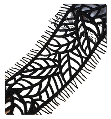 TGDGFKIAS Retro-Band, Jacquardband, Gurtband, 1 Yard (90 cm), 6,2 cm, mehrfarbig, besticktes Polyester-Dekoband(Black) von TGDGFKIAS