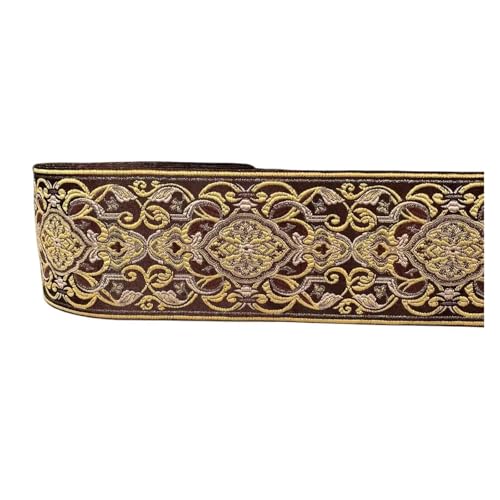 TGDGFKIAS Retro-Band, Jacquardband, Polyester-Gurtband, 9 cm x 5 Yards, mehrfarbig, for Kleidersäcke, Heimtextilien, Schuhdekoration(Bruin) von TGDGFKIAS