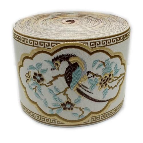 TGDGFKIAS Retro-Band, Jacquardband 11,5 cm (4,5 Zoll) Mehrfarbiges Polyester-Gurtband for Kostüme, Heimtextilien, DIY-Bastelarbeiten, Spitzenbesatz(6) von TGDGFKIAS