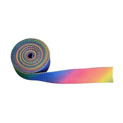 TGDGFKIAS Retro-Band, Jacquardband Gurtband 5 Yards 25mm Breite Multicolor Hundehalsband Leine Harness DIY Handwerk(Seven Color) von TGDGFKIAS