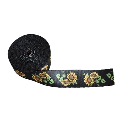 TGDGFKIAS Retro-Band, Jacquardband Gurtband 5 Yards 25mm Breite Multicolor Hundehalsband Leine Harness DIY Handwerk(Sunflower) von TGDGFKIAS
