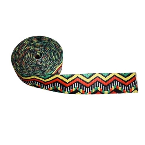 TGDGFKIAS Retro-Band, Jacquardband Gurtband 5 Yards 25mm Breite Multicolor Hundehalsband Leine Harness DIY Handwerk(Wavy Pattern) von TGDGFKIAS