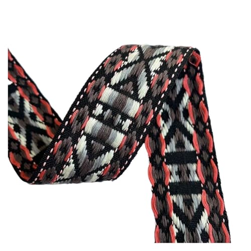 TGDGFKIAS Retro-Band, Jacquardband Gurtband 5cmx6Yards Gewebtes Polyester/Baumwolle Mehrfarbig Bekleidungszubehör(Rosso) von TGDGFKIAS