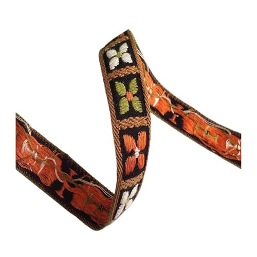 TGDGFKIAS Retro-Band, Jacquardband Gurtband Schrägband Spitzenbesatz 2 cm Breite Mehrfarbig 5 Yards DIY Bekleidung Schuhzubehör(Black as Photo) von TGDGFKIAS