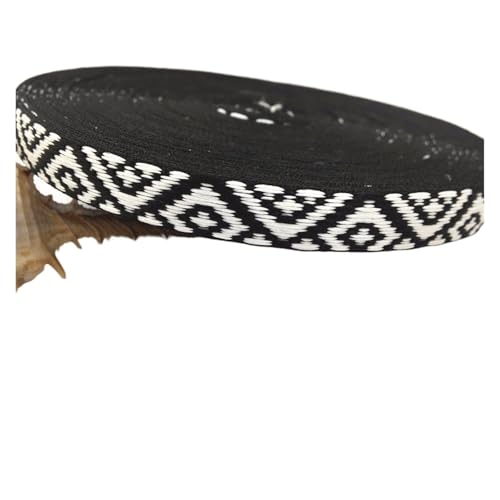 TGDGFKIAS Retro-Band, Jacquardband Schwarz & Weiß 12mm x 20 Yards Polyester/Baumwolle for Taschen Nähen Dekoration TGDGFKIAS Retro-Band, Jacquardband Schwarz & Weiß 12mm x 20 Yards Polyester/Baumwolle for Taschen Nähen Dekoration von TGDGFKIAS