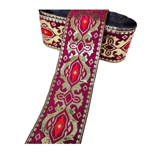 TGDGFKIAS Retro-Band, Polyester Gewebtes Jacquardband 5cm 10 Yards Gold Geometrisches Muster Rot for Kleidungsdekoration TGDGFKIAS Retro-Band, Polyester Gewebtes Jacquardband 5cm 10 Yards Gold Geometrisches Muster Rot for Kleidungsdekoration von TGDGFKIAS