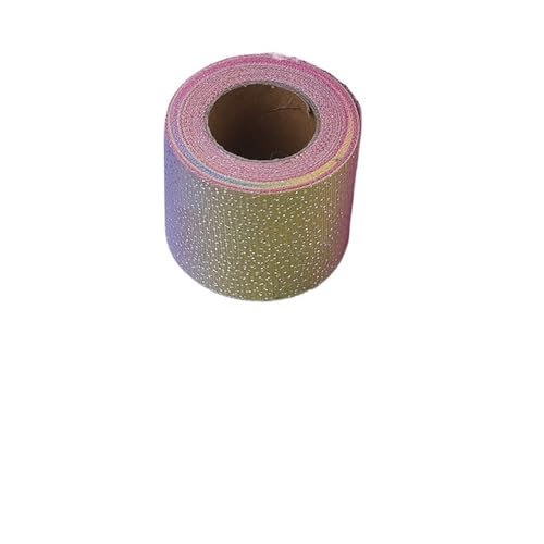 TGDGFKIAS Retro-Band, Polyester-Jacquard-Tüllband, Gurtband, 6 cm x 22,8 m, mehrfarbig(Pink Yellow Purple) von TGDGFKIAS