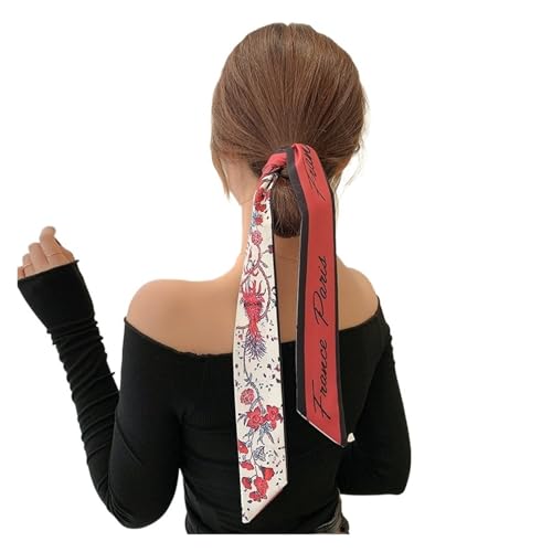 TGDGFKIAS Retro-Band, Seidenchiffon-Jacquardband-Haarschal, mehrfarbig, for Damen, Pferdeschwanzhalter, Haar-Accessoires(6) von TGDGFKIAS