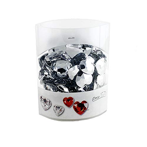 TGG 120 St. Herz 2 Größen Acryldiamant, 2,7 u. 2,0cm Silber/klar, Streuherzen, Hochzeit !!! von TGG
