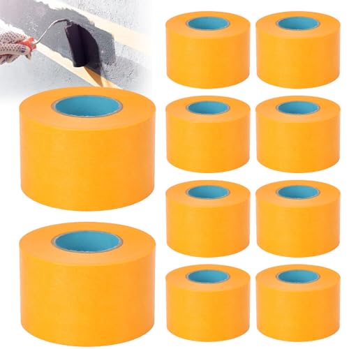 TGKYK 10 Rollen Goldband Klebeband, 50mm x 50m Malerkrepp Kreppband Wasserfest, Leicht zu Schälen, Abklebeband Lackieren Auto, Abklebeband Maler Gold Abdeckband für Dekorative Autolackierung (Gold) von TGKYK