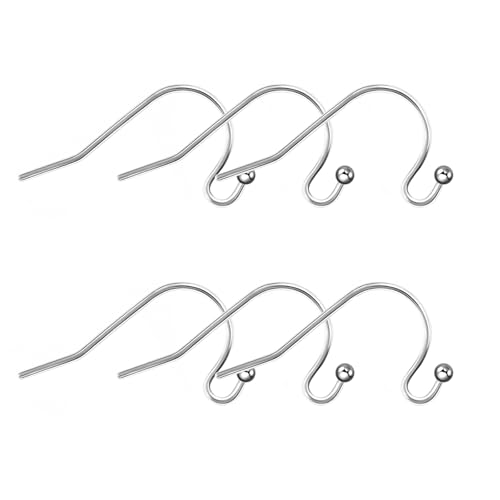 Ohrringhaken aus reinem Titan, 20 g, Kugelpunkt-Ohrdraht, hypoallergen, DIY-Ohrringe für Schmuckherstellung, 6 Stück von TGNEL