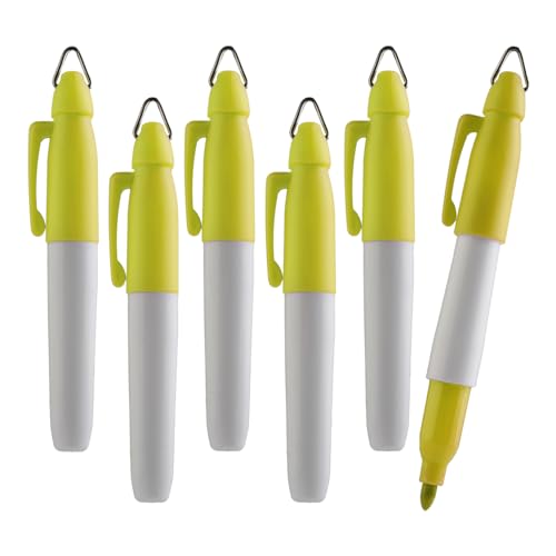 TH Golf Mini-Permanentmarker | Schnelles Trocknen | feine Spitze | 6 Stück (gelb) von TH Golf