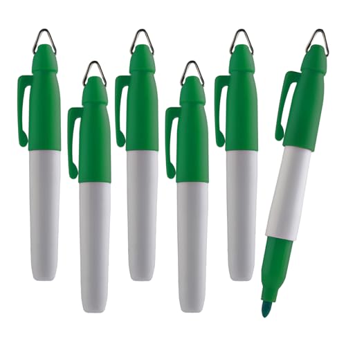 TH Golf Mini-Permanentmarker | Schnelles Trocknen | feine Spitze | 6 Stück (grün) von TH Golf