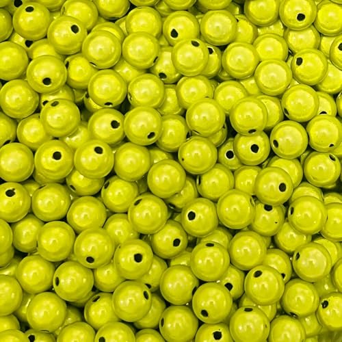 THAYLA 60/100/200/300/600 Stück 4–30 mm Magic Pearls Original, 3D-Illusion reflektierende Magic Perlen, Wunderperlen, Acrylperlen für die Armbänder Schmuckherstellung(Neongelb, 6mm 300Stk) von THAYLA