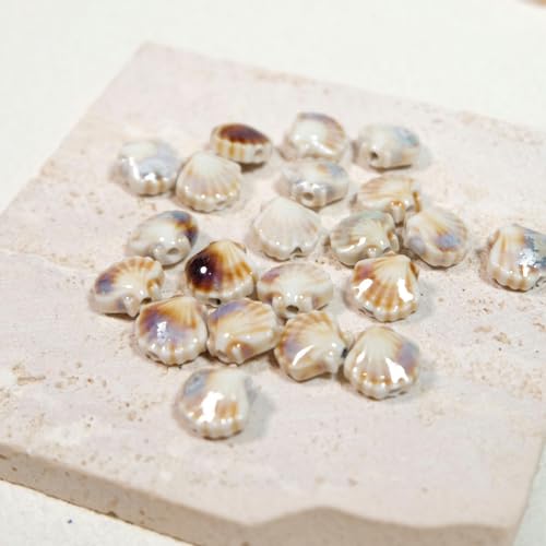 THAYLA Muschel-Keramikperlen, 12 mm, 20 Stück, zur Armbandherstellung, Blaue und weiße Porzellanperlen, Abstandsperlen zum Basteln von Schmuck THAYLA Muschel-Keramikperlen, 12 mm, 20 Stück, zur Armbandherstellung, Blaue und weiße Porzellanperlen, Abstandsperlen zum Basteln von Schmuck von THAYLA