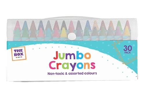 Jumbo-Balstifte, ungiftig, verschiedene Farben, waschbares Kunstzubehör für Kleinkinder, einfach zu halten, 30 Stück von THE BOX