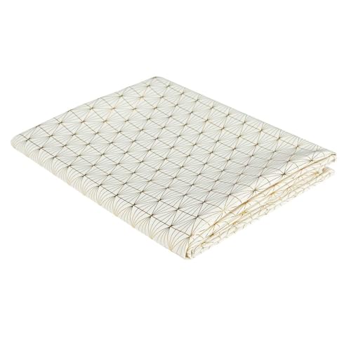 Home Deco Factory TX9184 Tischdecke, aus Baumwolle, geometrisch, goldfarben, optimaler Schutz für Ihre Mahlzeiten, moderner und ländlicher Stil, ideal für 6 Personen, 140 x 250 cm, Weiß, Gold Home Deco Factory TX9184 Tischdecke, aus Baumwolle, geometrisch, goldfarben, optimaler Schutz für Ihre Mahlzeiten, moderner und ländlicher Stil, ideal für 6 Personen, 140 x 250 cm, Weiß, Gold von THE HOME DECO FACTORY