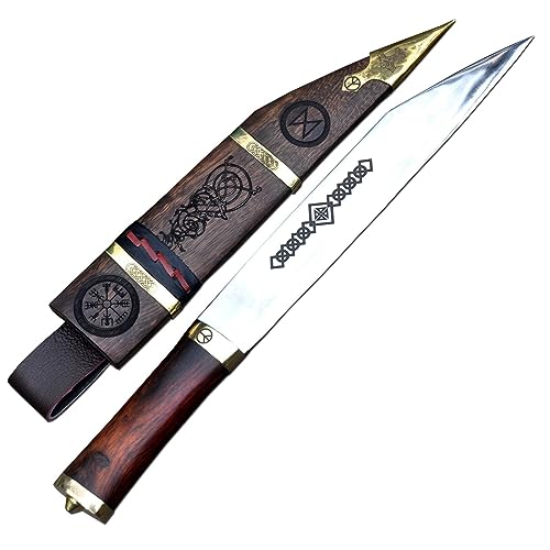 THE NEPAL 25 cm lange Klinge, handgeschmiedetes Seax-Messer – traditionelles Seax-Messer – Jagd- und Campingmesser – geschärft und sofort einsatzbereit von THE NEPAL