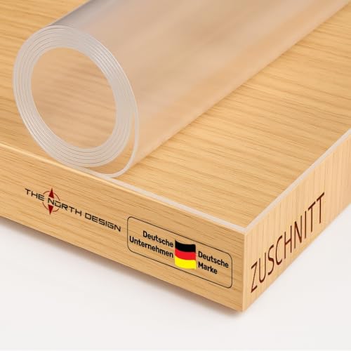 The North Design – Tischfolie Transparent nach maß 2mm – Tischdecke Transparent aus PVC – Glasklare Schutzfolie für Esstisch & Schreibtisch – Tischschutzfolie (Rund, Breite : 90 cm) von THE NORTH DESIGN