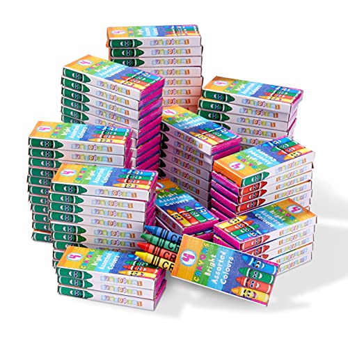 THE TWIDDLERS 144 Wachsmalstiften, 4 Farben pro Karton (576 Gesamt) - Gastgeschenke, Mitbringsel, Mitgebsel für Kindergeburtstag, Kindergarten, Grundschule, Bulk Kinder Buntstifte Färbung Aktivität von THE TWIDDLERS