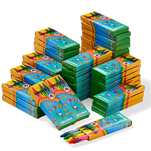 THE TWIDDLERS 50 Boxen Wachsmalstiften (200 Stück), 4 Farben - Gastgeschenke, Mitbringsel, Mitgebsel für Kindergeburtstag, Kindergarten, Grundschule von THE TWIDDLERS