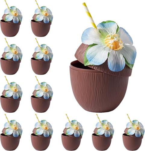 THE TWIDDLERS 12 Mehrweg Kunststoff Kokosnuss Cocktail Becher mit Blumen & Papierstrohhalmen - Tikibecher - Hawaii Party Deko, Pool Strandpartys, Tropische Hochzeiten, Geburtstage THE TWIDDLERS 12 Mehrweg Kunststoff Kokosnuss Cocktail Becher mit Blumen & Papierstrohhalmen - Tikibecher - Hawaii Party Deko, Pool Strandpartys, Tropische Hochzeiten, Geburtstage von THE TWIDDLERS