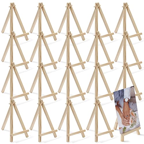 THE TWIDDLERS 20 Mini Holz Staffelei, Tischkartenhalter, Fotohalter (16cm) für Hochzeiten, Geburtstage, Taufen, Weihnachten & Partys - Basteln, Fotos, Tischdeko von THE TWIDDLERS