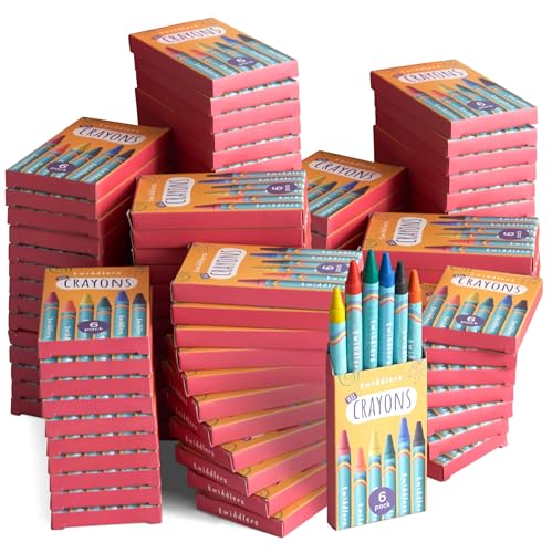 THE TWIDDLERS - 200 Boxen Wachsmalstiften (1200 Stück), 6 Farben - Gastgeschenke, Mitbringsel, Mitgebsel für Kindergeburtstag, Kindergarten, Grundschule von THE TWIDDLERS