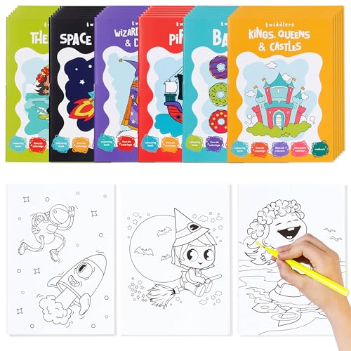 THE TWIDDLERS 24 Mini Malbücher für Kinder – Zauberer Drachen Piraten Schlösser usw - Mitgebsel, Gästegeschenke für Kindergeburtstag & Hochzeiten THE TWIDDLERS 24 Mini Malbücher für Kinder – Zauberer Drachen Piraten Schlösser usw - Mitgebsel, Gästegeschenke für Kindergeburtstag & Hochzeiten von THE TWIDDLERS