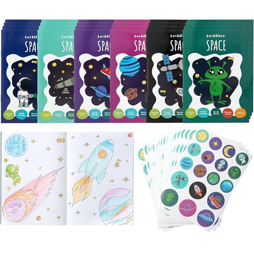THE TWIDDLERS 24 Mini-Malbücher für Partytüten, mit Aufklebern - Weltraum-Thema, A6 Mini-Bücher für Kinder, Alter 4-8, perfekte kleine Malbücher für Partytüten-Füller-Geschenke THE TWIDDLERS 24 Mini-Malbücher für Partytüten, mit Aufklebern - Weltraum-Thema, A6 Mini-Bücher für Kinder, Alter 4-8, perfekte kleine Malbücher für Partytüten-Füller-Geschenke von THE TWIDDLERS