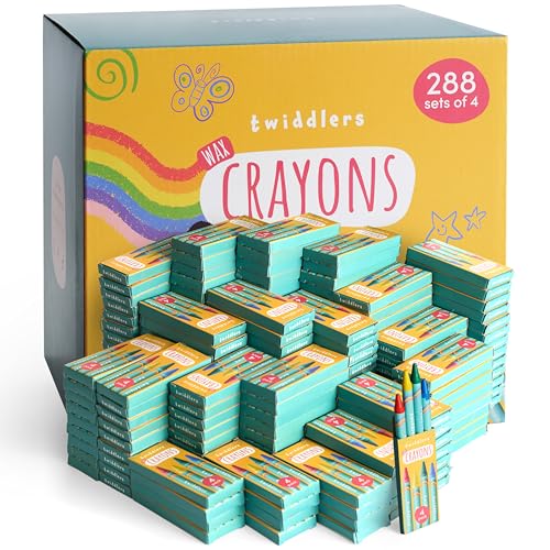 THE TWIDDLERS 288 Schachteln Wachsmalstifte für Kinder - 4 Stifte pro Schachtel, 1.152 insgesamt - Gemischt Farbig - Für Schulklassen, Bulk Buntstifte Färbung Aktivität und Party Tasche Füller THE TWIDDLERS 288 Schachteln Wachsmalstifte für Kinder - 4 Stifte pro Schachtel, 1.152 insgesamt - Gemischt Farbig - Für Schulklassen, Bulk Buntstifte Färbung Aktivität und Party Tasche Füller von THE TWIDDLERS