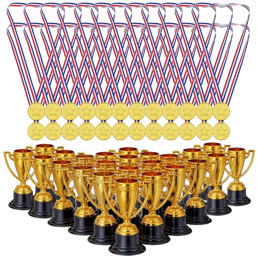 THE TWIDDLERS - 48 Piece Plastic Trophy & Medals Awards Winner Set - Parfait pour les compétitions, le football, la danse, la reconnaissance et l'accomplissement. THE TWIDDLERS - 48 Piece Plastic Trophy & Medals Awards Winner Set - Parfait pour les compétitions, le football, la danse, la reconnaissance et l'accomplissement. von THE TWIDDLERS