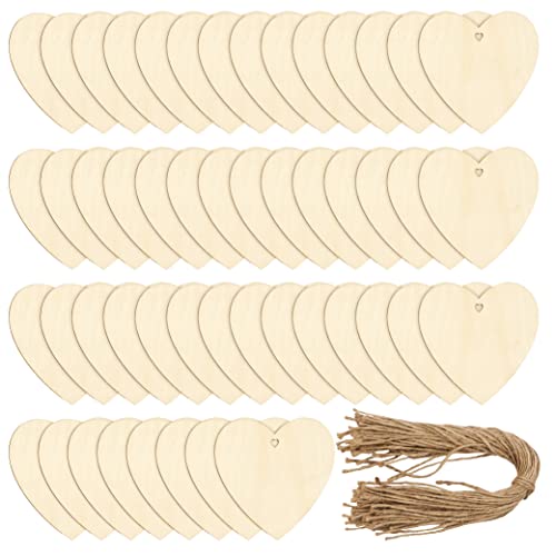 THE TWIDDLERS 50 Holzherzen Scheiben mit Löchern, 10x10cm - Basteln, Hochzeitsdeko - Natürlich & Unbehandelt von THE TWIDDLERS
