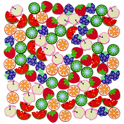 THE TWIDDLERS 96 Mini Obst Radiergummis Mitgebsel für Kinder - Gastgeschenke, Kindergeburtstag, Piñata, Mini Mitbringsel, Partytüten, Schule von THE TWIDDLERS